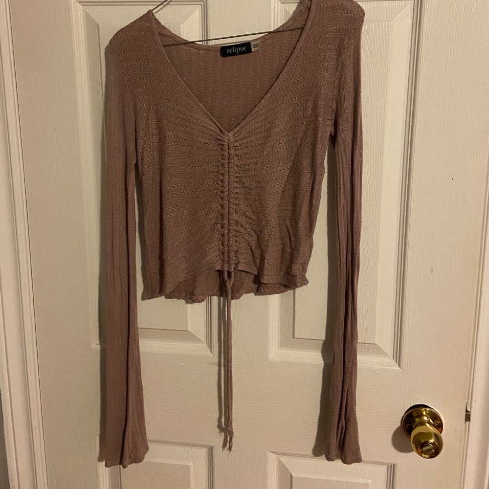Blush long sleeve sweater crop